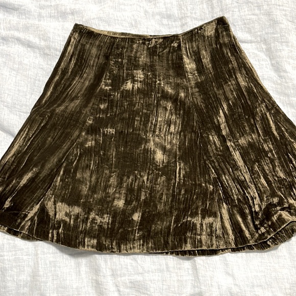 Anthropologie Maeve green velvet mini skater skirt - Picture 4 of 6